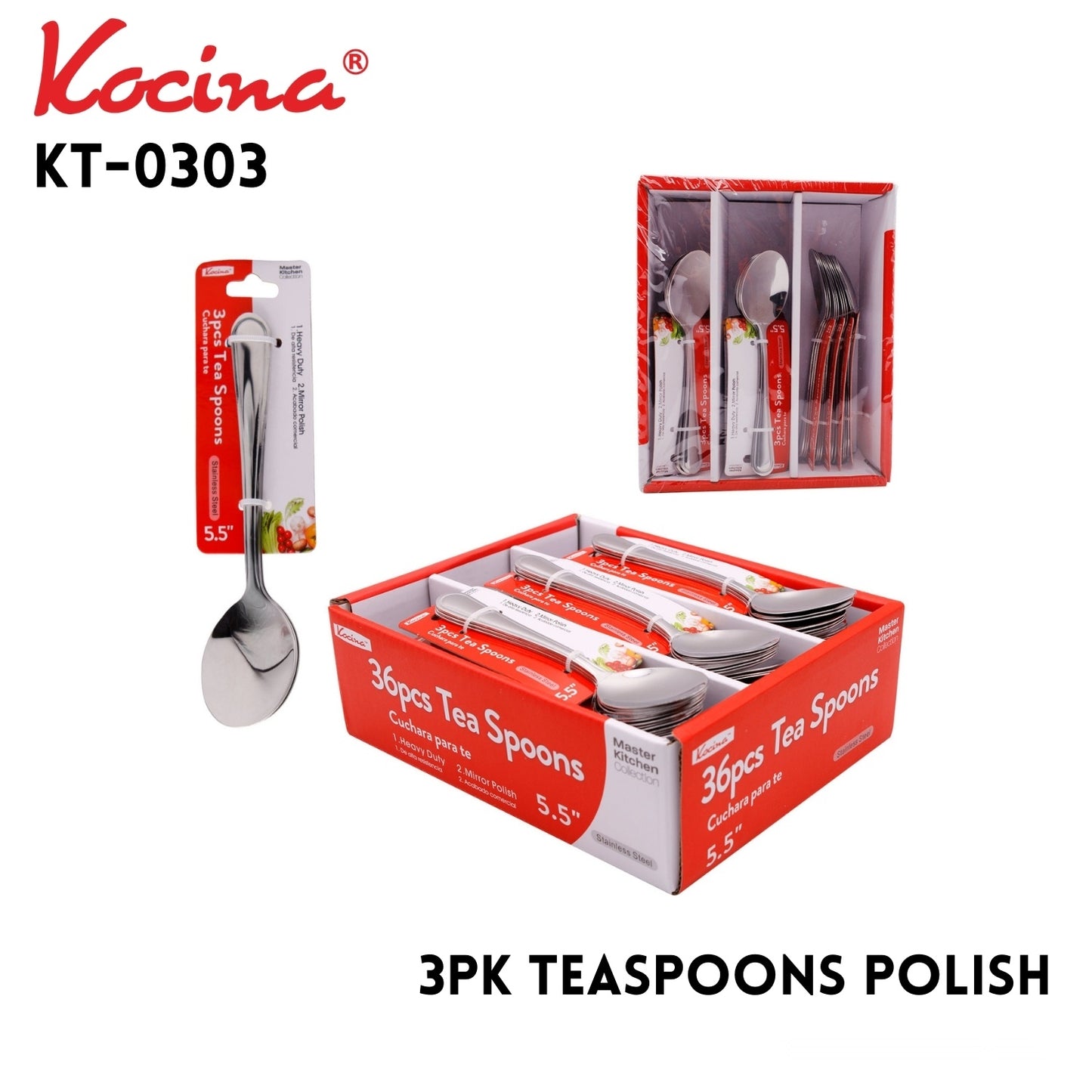 3pk. Tea Spoon Polish