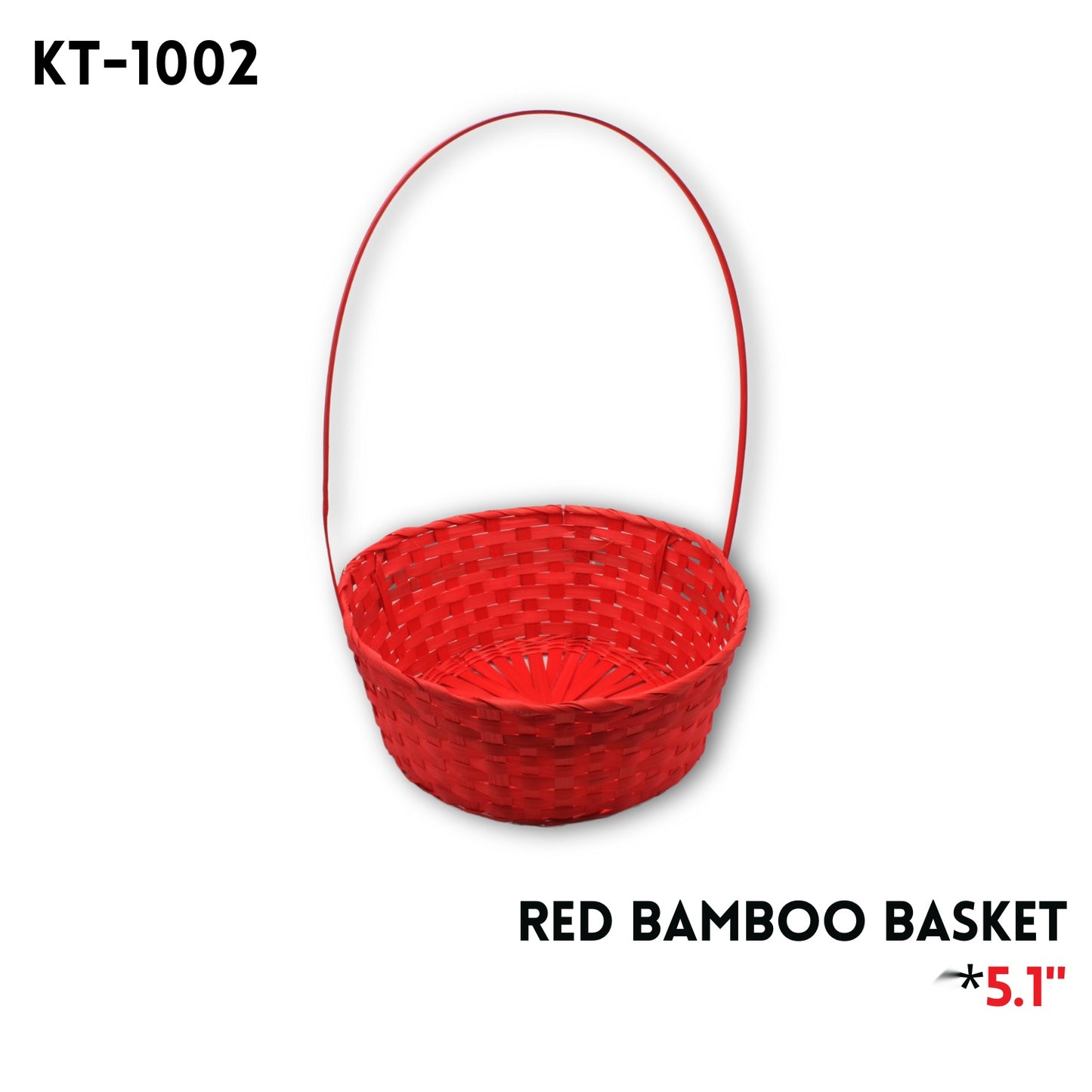 Bamboo Basket RED  13.8"*5.1"