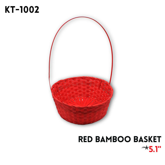 Bamboo Basket RED  13.8"*5.1"