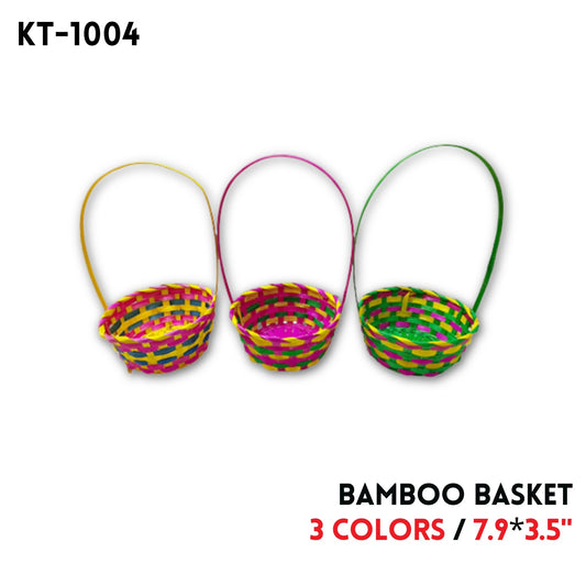 EASTER Bamboo Basket, 7.9"*3.5" assorted colors