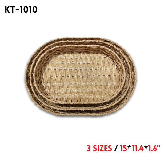 3pcs OVAL Basket, 15"*11.4"*1.6", 3 Sizes, Plastic