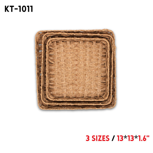 3pcs.SQUARE Basket, 13"*13"*1.6", 3 Sizes, Plastic