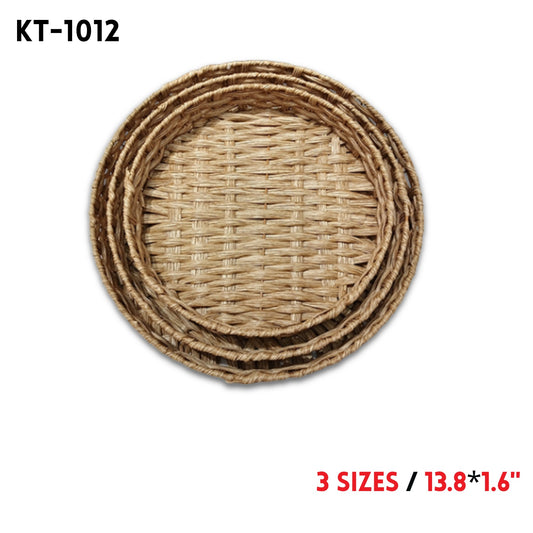 3pcs.ROUND Basket, 13.8"*1.6", 3 Sizes, Plastic