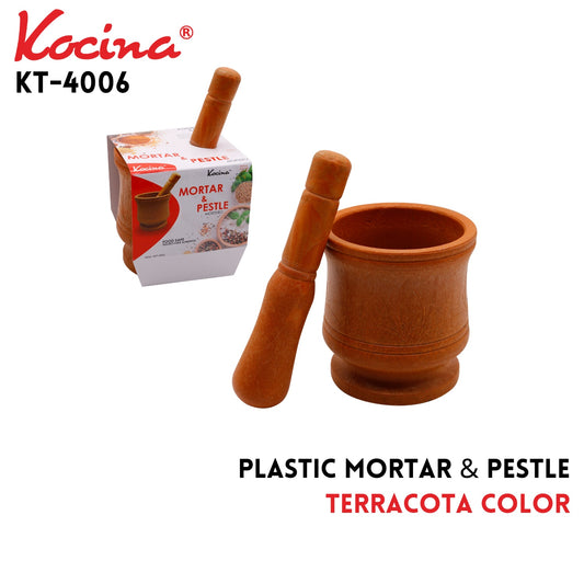 Plastic Mortar & Pestle Terracota Color
