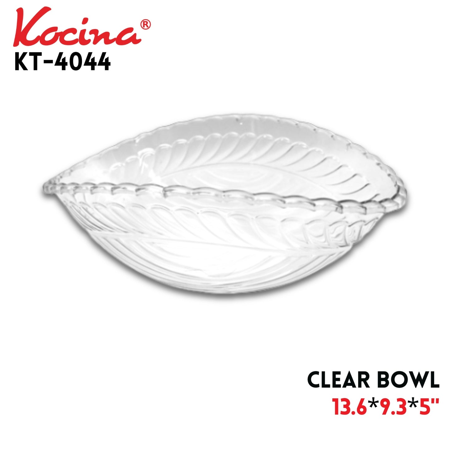 Clear Bowl, 13.6"x9.3"x5"