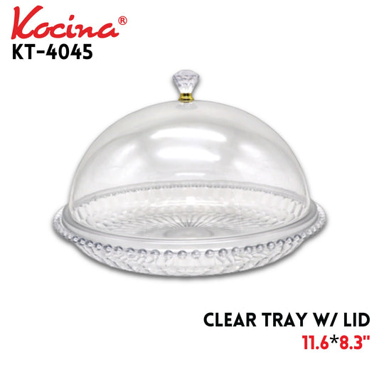 Clear Tray With Lid, 11.6"x8.3"