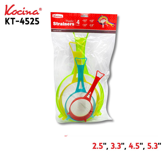 Plastic 4pk Strainer Asst. Size