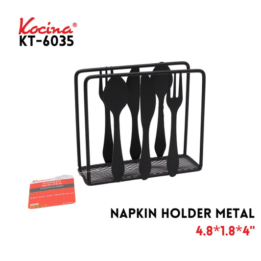 Napkin Holder metal 4.8" X1.8"X4" ,Iron,black