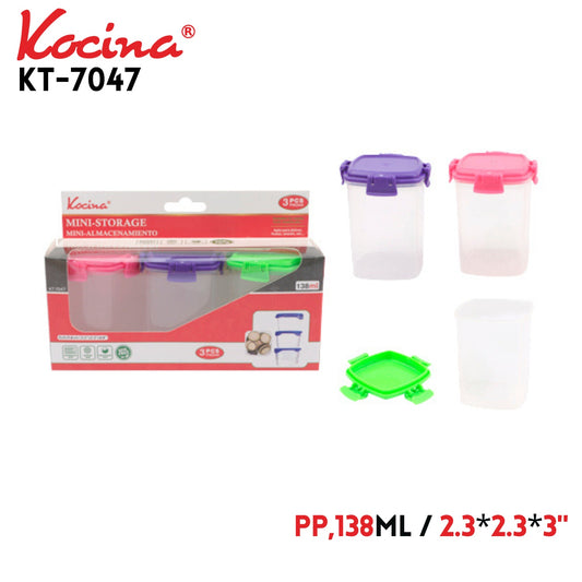 3pk Food Storage Container, PP