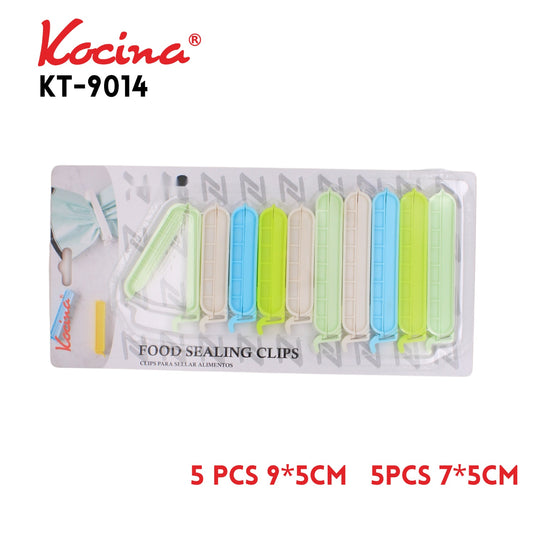 10pcs Plastic Food Sealing Clips, 5pcs 9x5cm, 5pcs 7x5cm