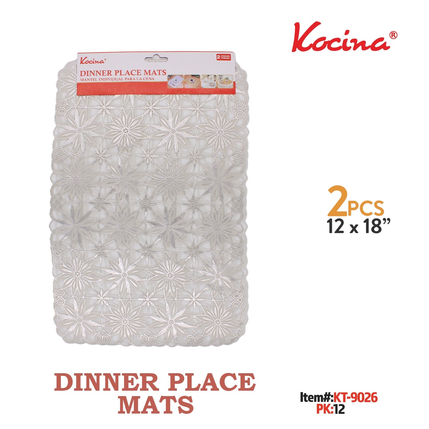 Dinner Placemat, PVC,12"*18"