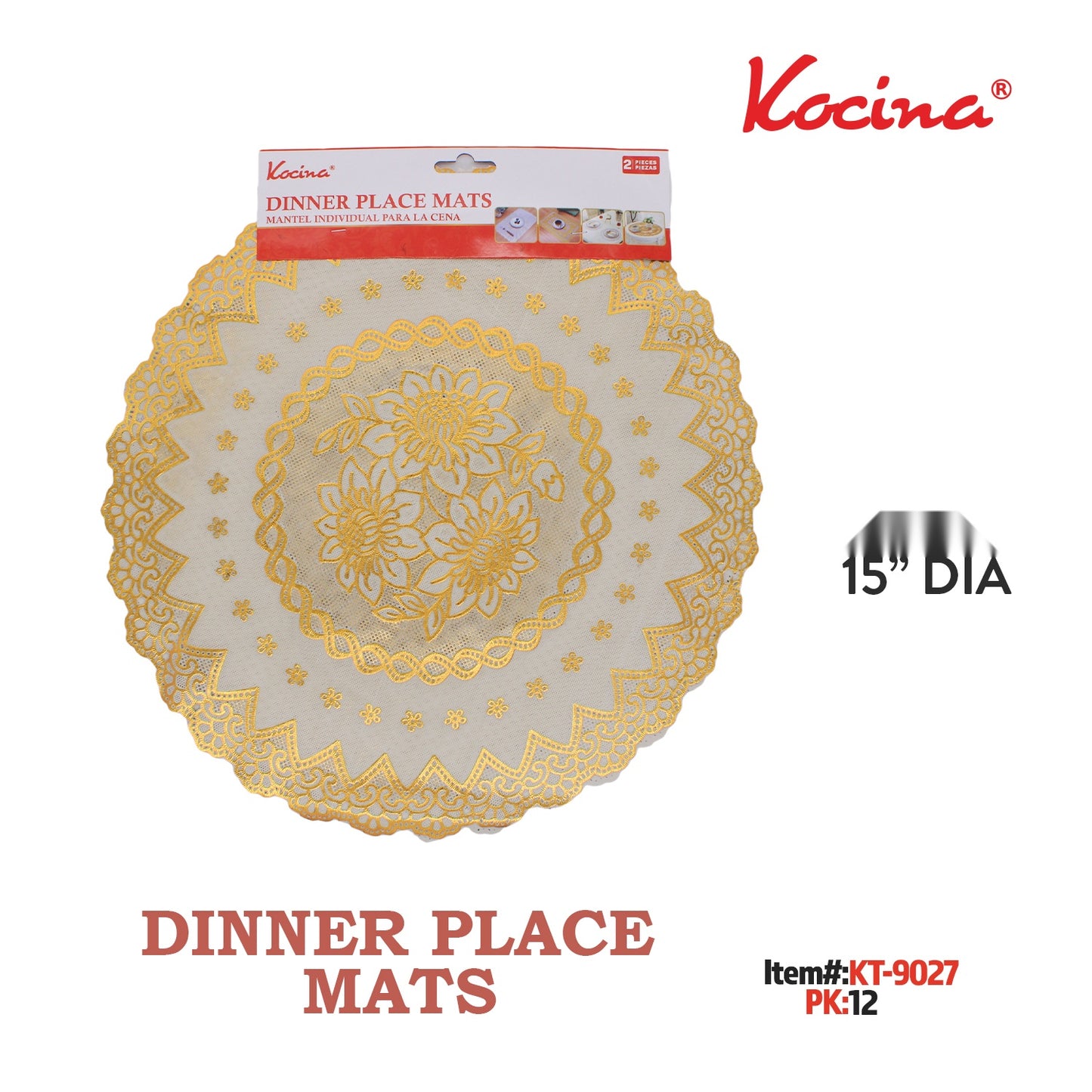 Dinner Placemat, PVC dia.15"