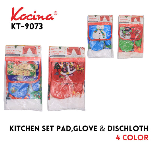 Kitchen Set  Pad, Glove and Dishcloth  Assorted colors