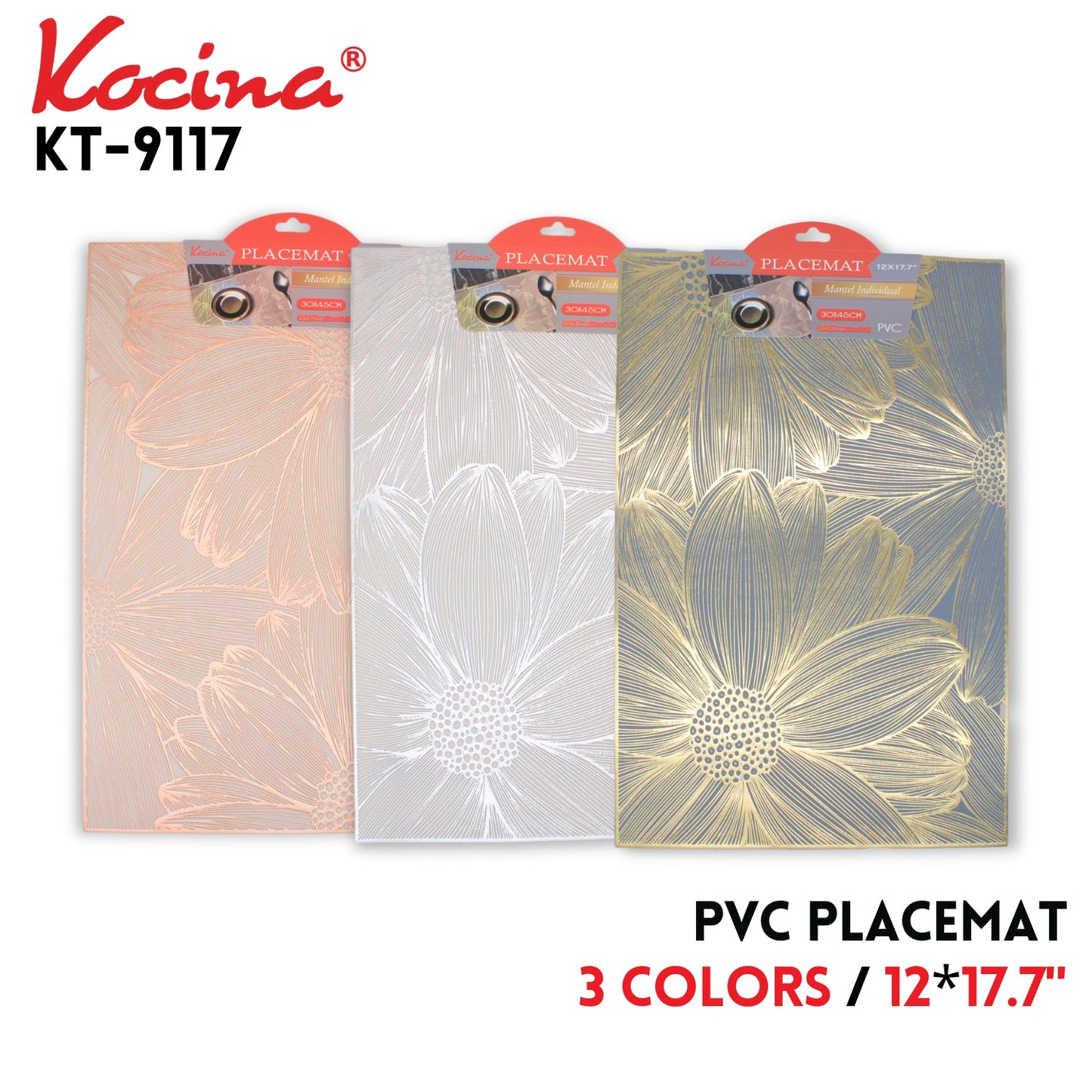 Placemat 12"x17.7", 3 colors