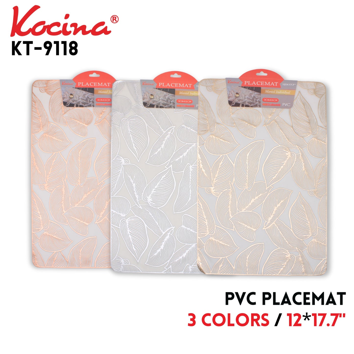 Placemat 12"x17.7", 3 colors