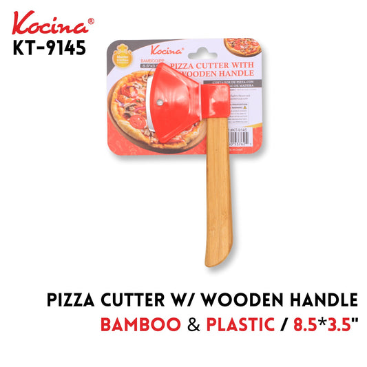 Pizza Cutter With Wooden Handle