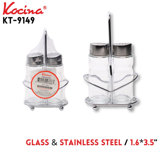 2pcs Glass Bottle w/ metal cover, 5.5"x3.1"x1.6"