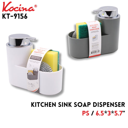 Kitchen Sink Soap Dispenser,PS, 2clrs asstd,6.5"x2.8"x5.7"