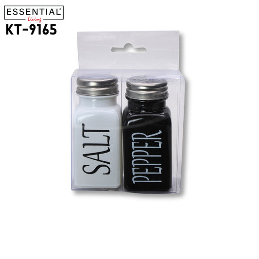 Glass Spice Shaker, 2pcs Set, Blk & Wht, Color Card