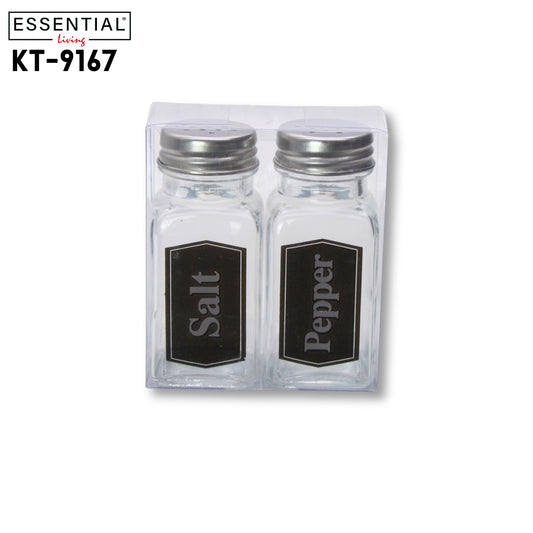 Glass Spice Shaker, 2pcs Set, Clear w/Sticker, Color Card