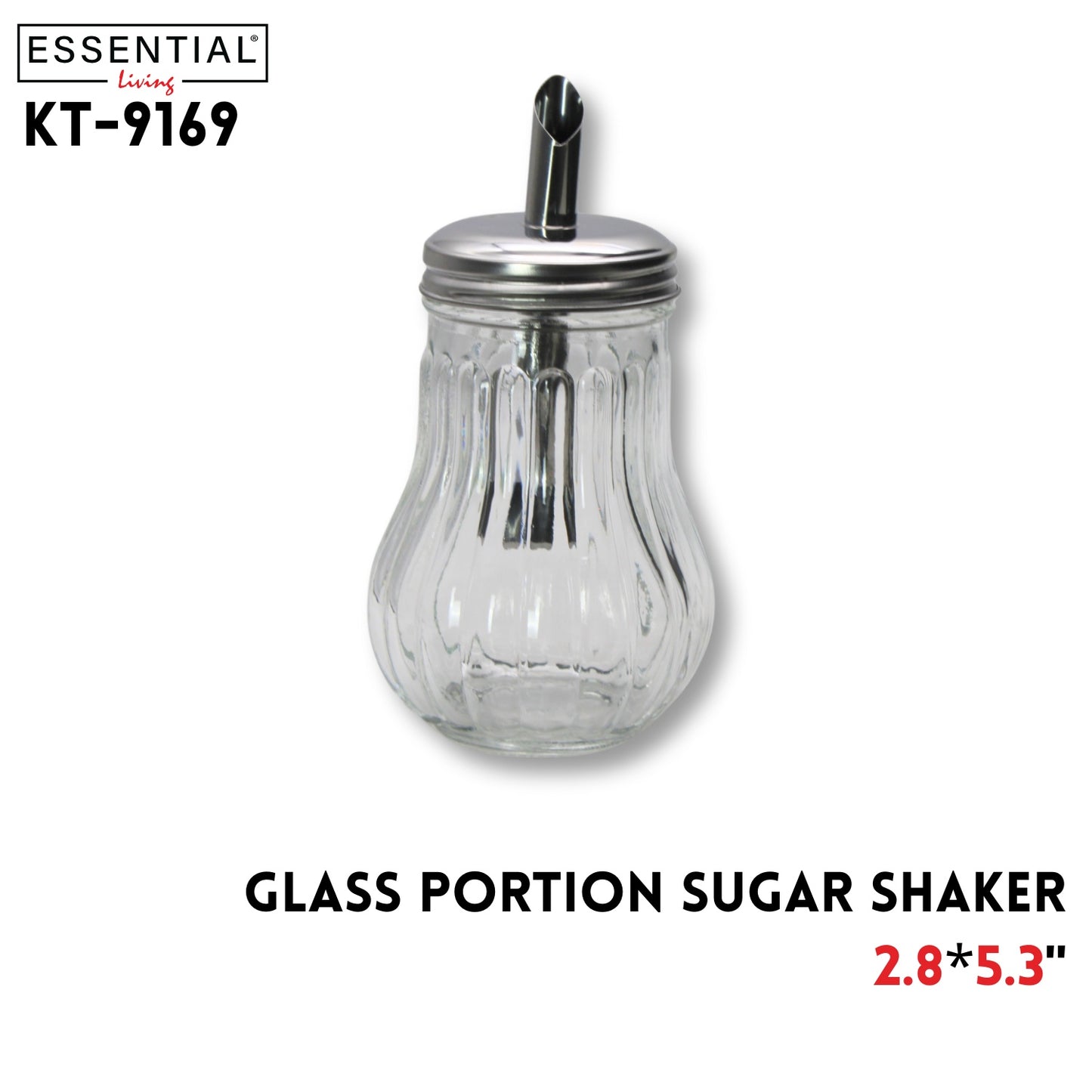Portion Sugar Shaker 2.8"x2.8"x5.3"