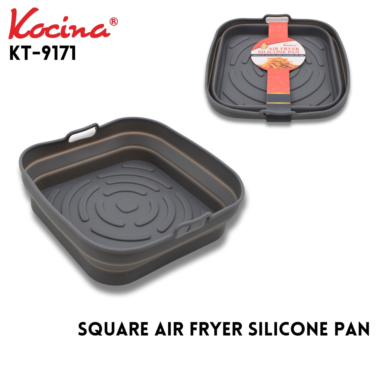Air Fryer Silicone Pan, Square
