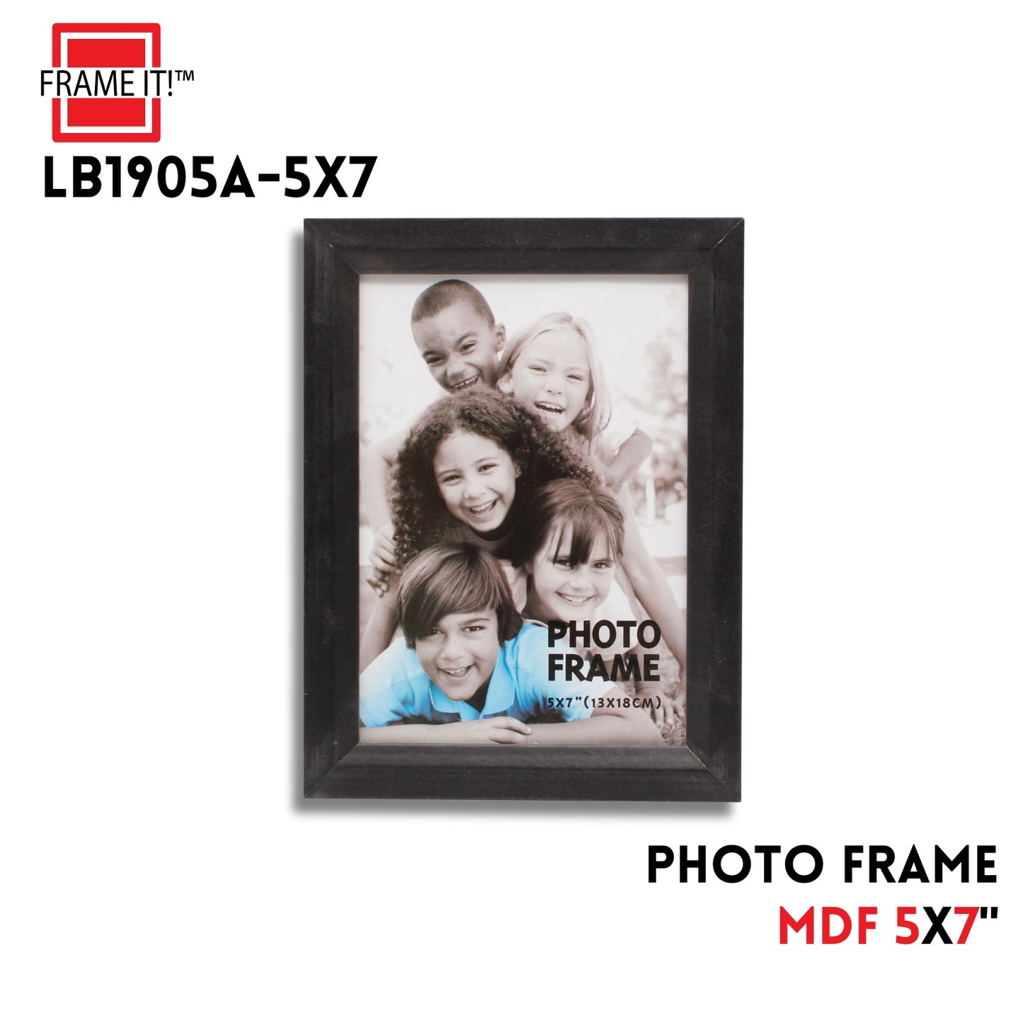 5X7" Mdf Photo Frame Black