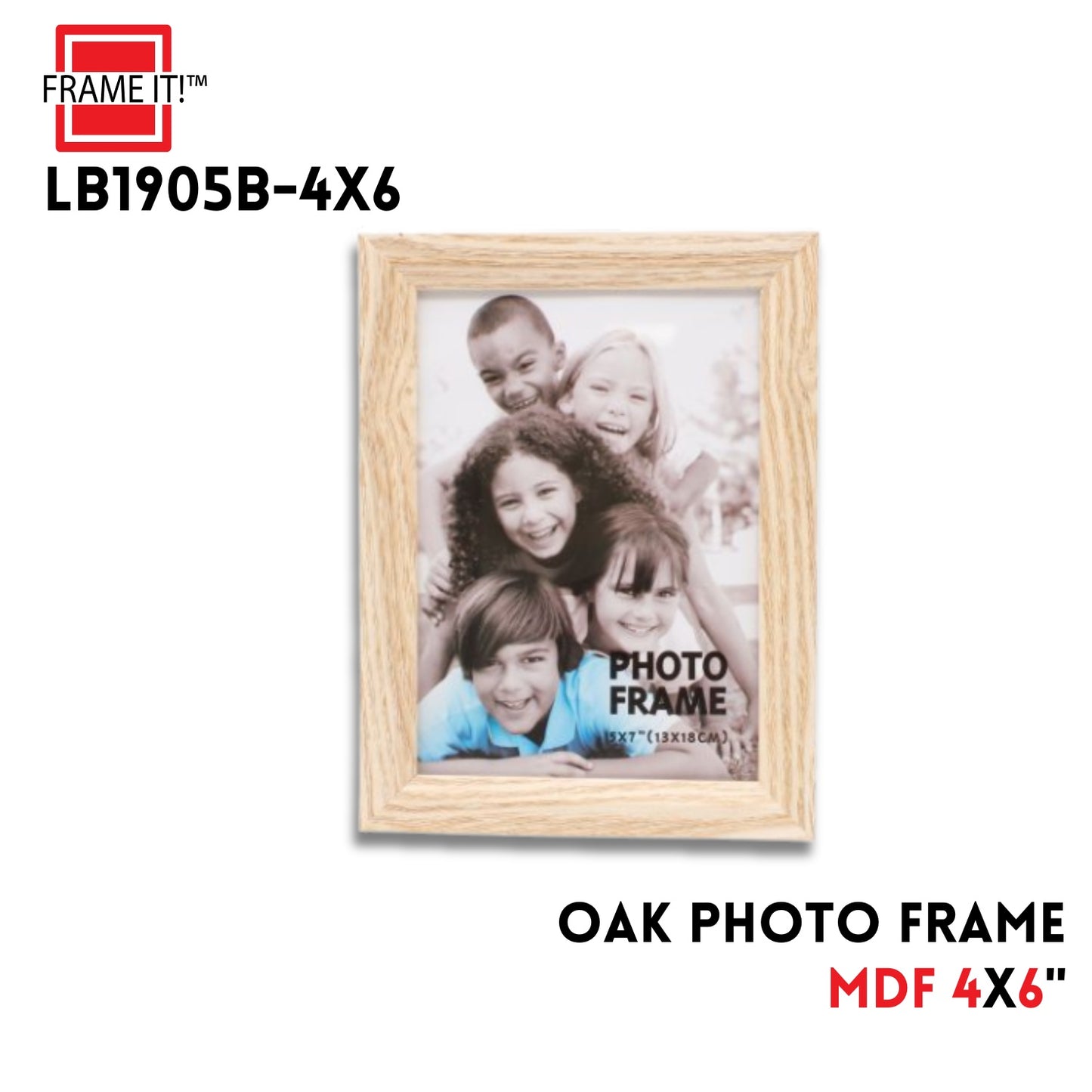 MDF PHOTO FRAME 4X6 OAK
