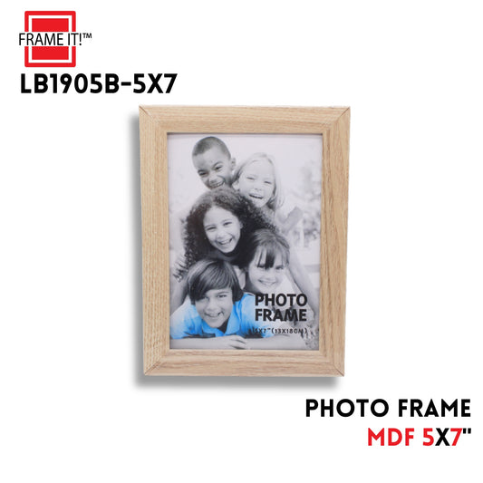 5X7" Mdf Photo Frame Nat Wood