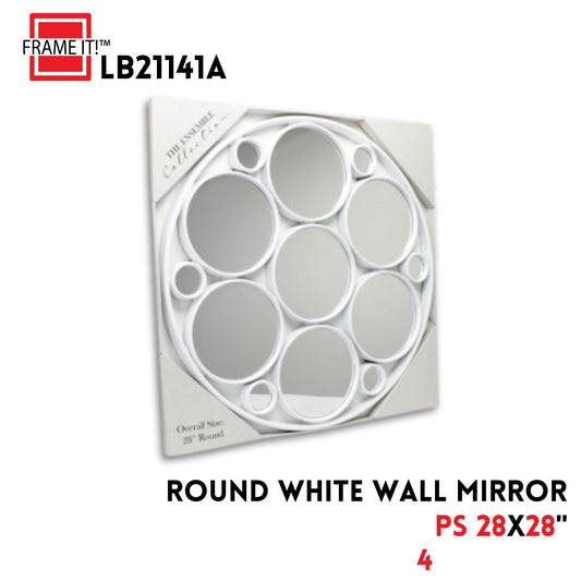 PS 28X28' Wall Mirror White