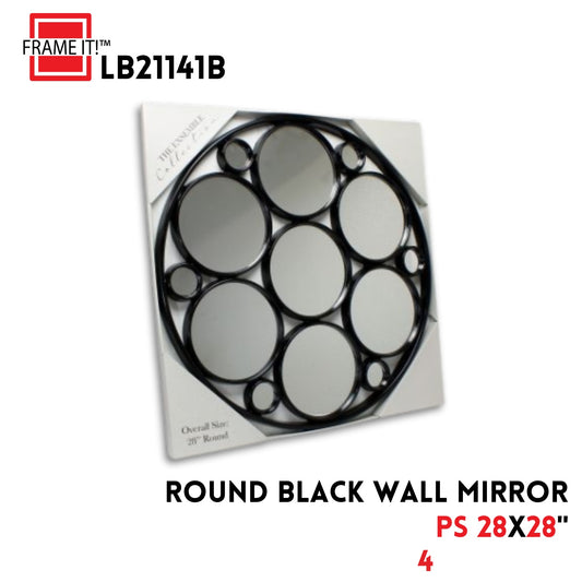 PS 28X28' Wall Mirror Black