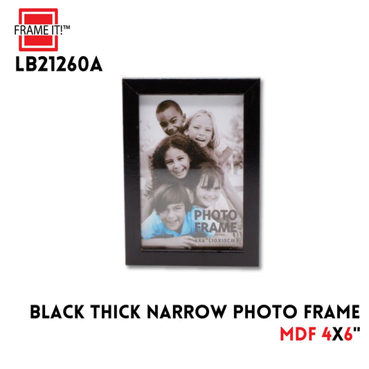 MDF Frame 4X6" Black Thick Narrow