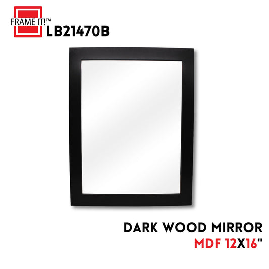 MDF12X16' Mirror Dark Wood