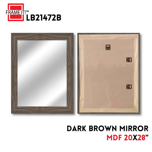 MDF 20X28" MIRROR DARK WOOD