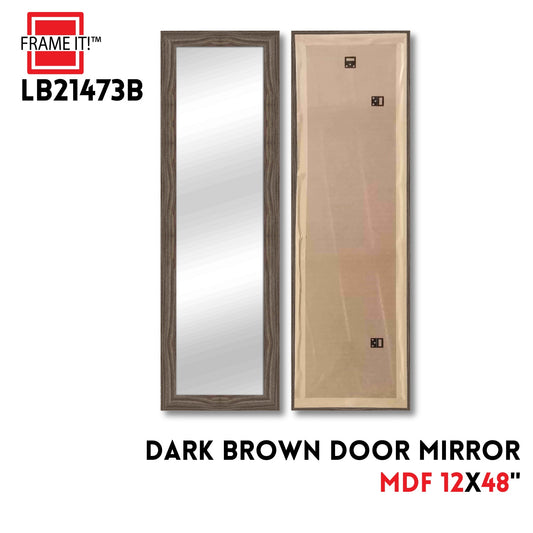 MDF Door Mirror 12X48" Dark Browm