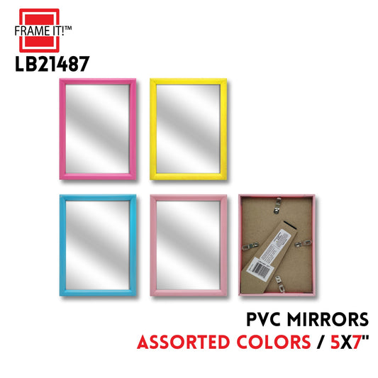 PVC Mirror 5x7" Assorted Colors