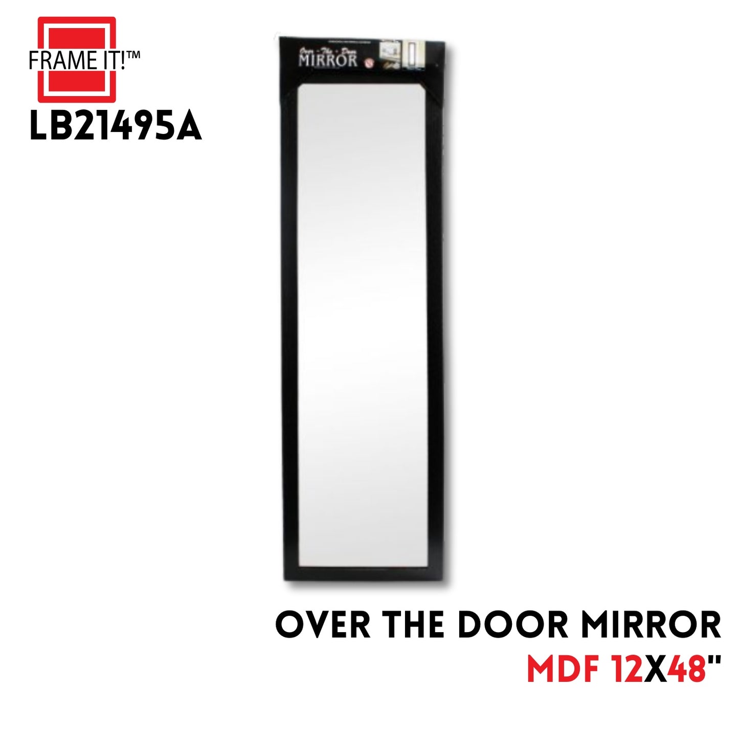 MDF Over-the-door Mirror 12X48"