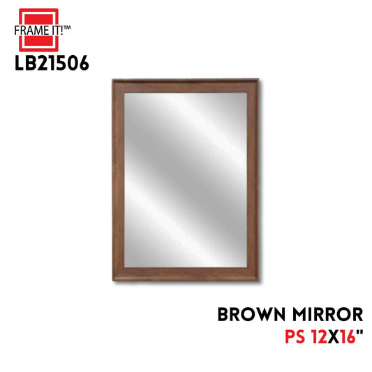 PS MIRROR 12X16" BROWN