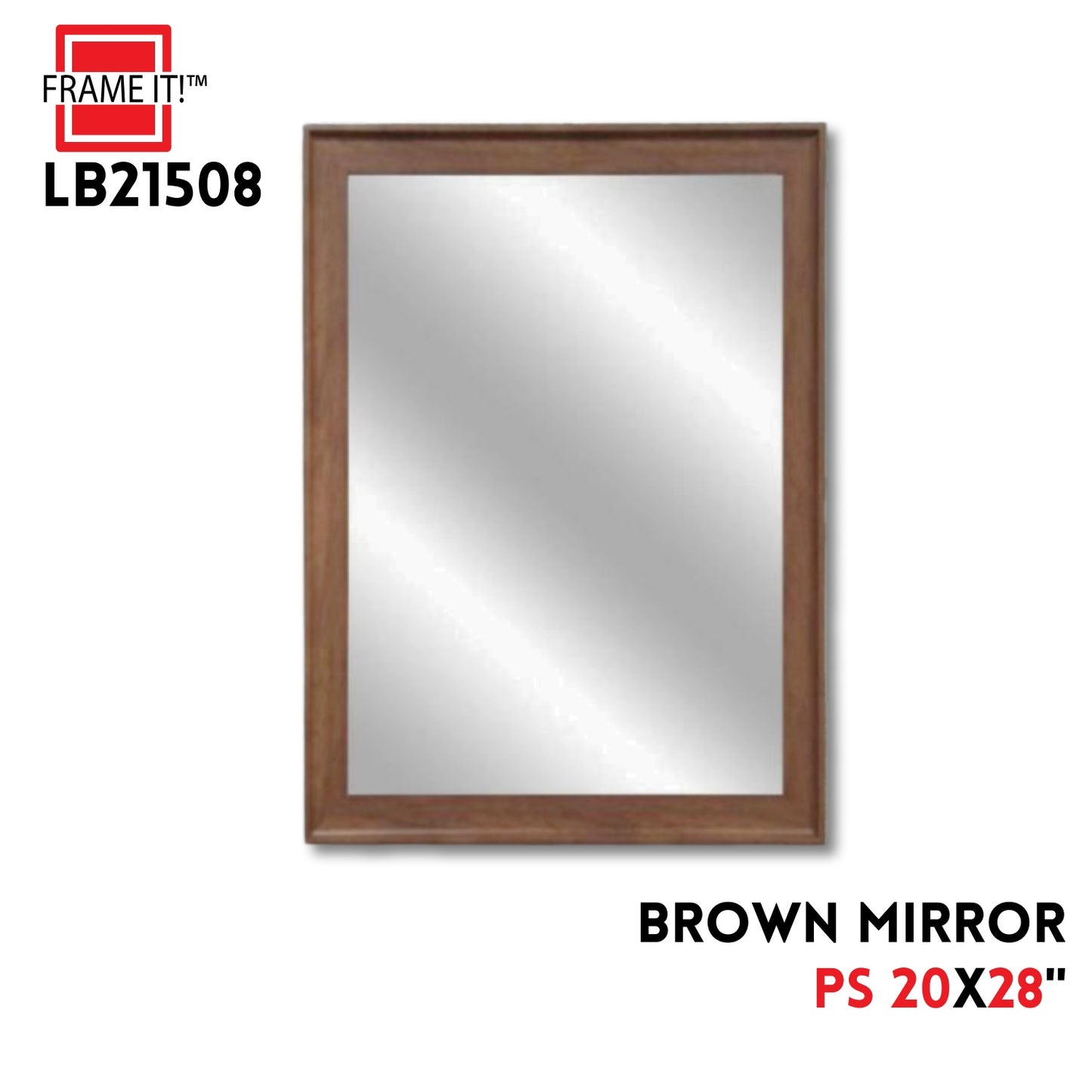 PS MIRROR 20X28" BROWN