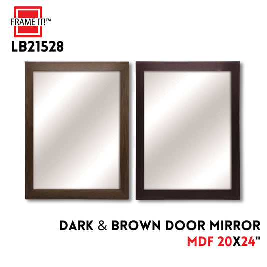 MDF Mirror 20x24" Dark / Brown wood look