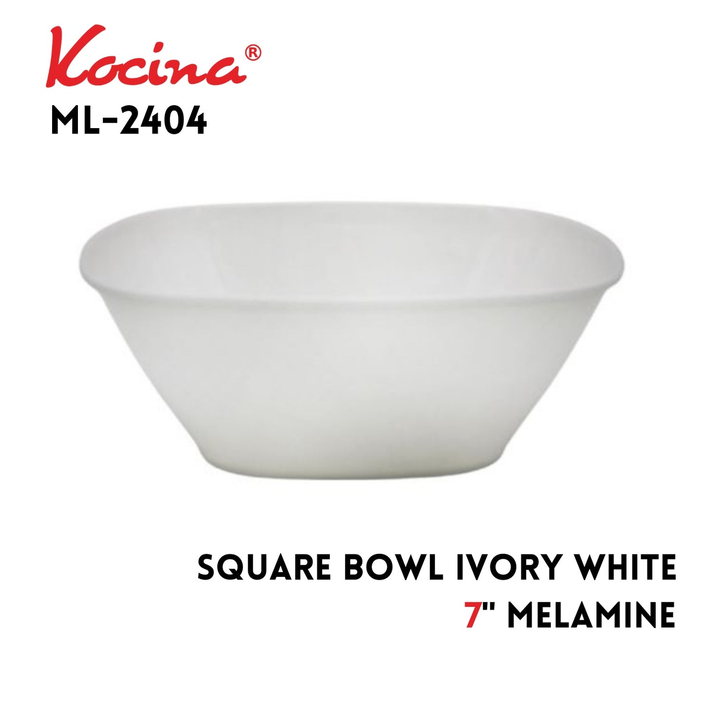 7" Square Bowl Ivory White