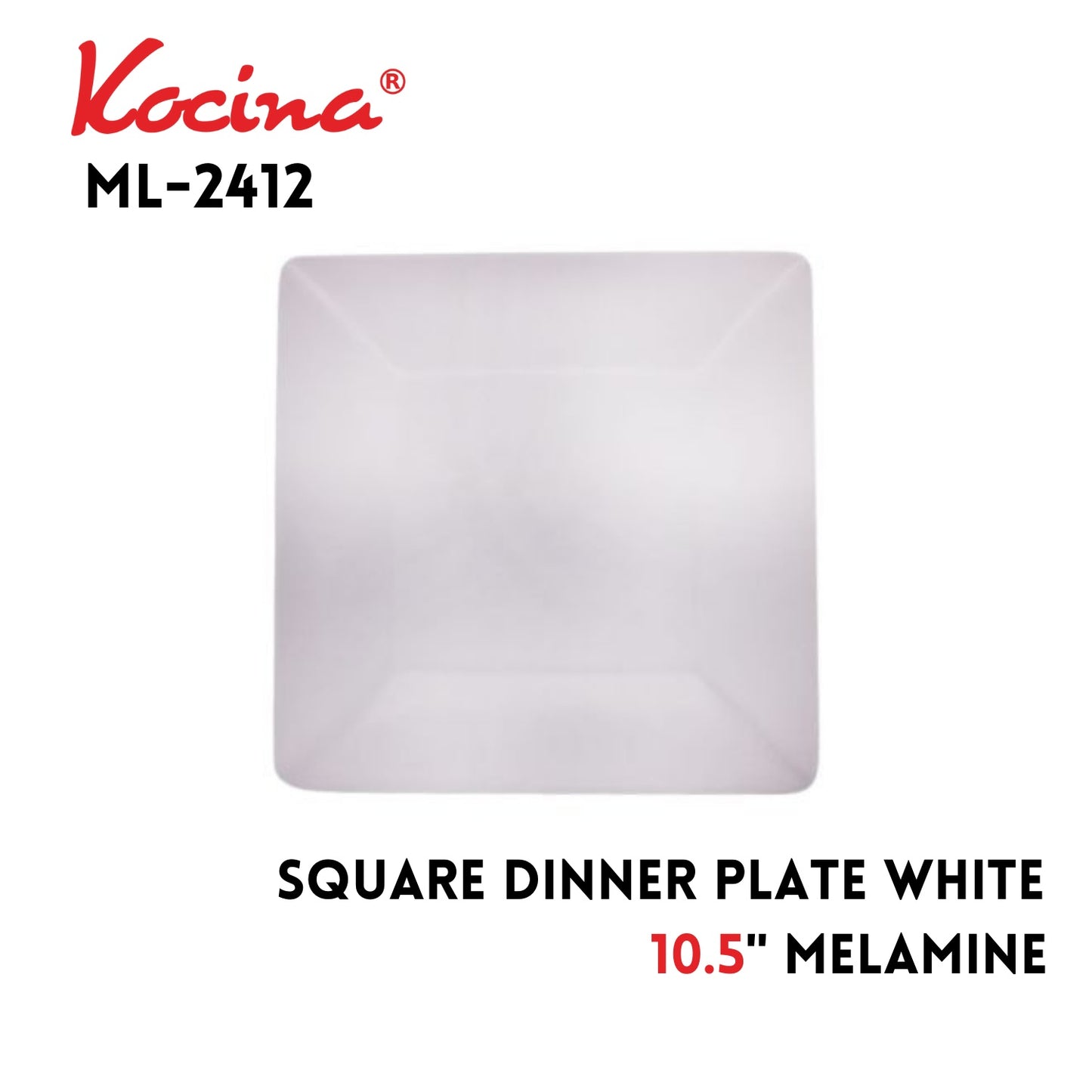 Square Dinner Plate White