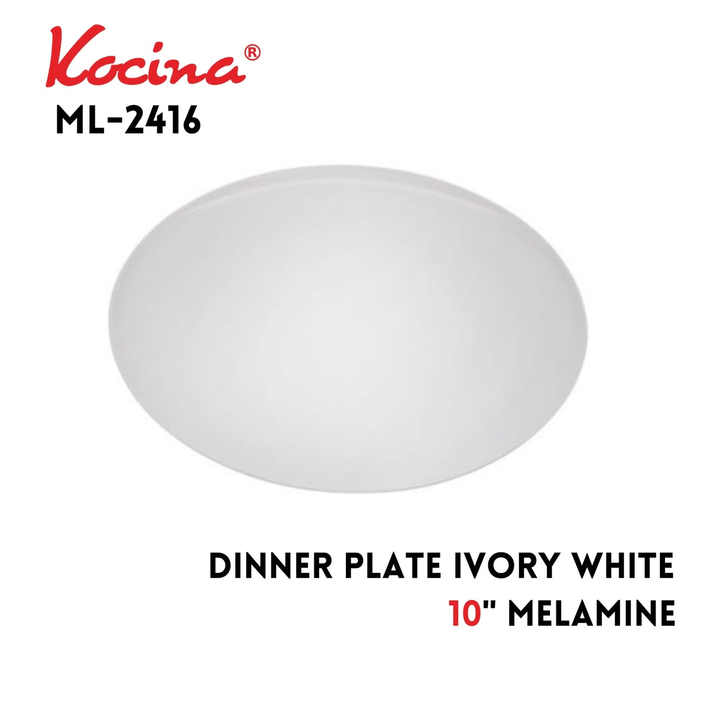 10" Dinner Plate Ivory White
