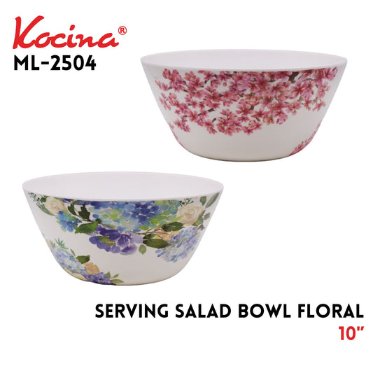 10" Serving Salad Bowl Floral, 2 Assorted Designs