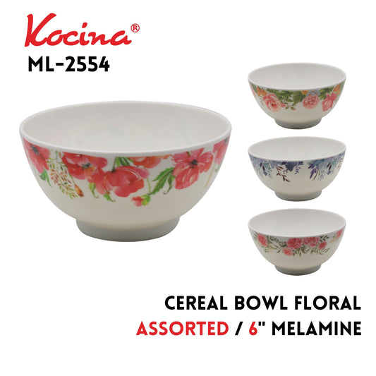 6" Cereal Bowl  Classic Floral, 4 Assorted Designs