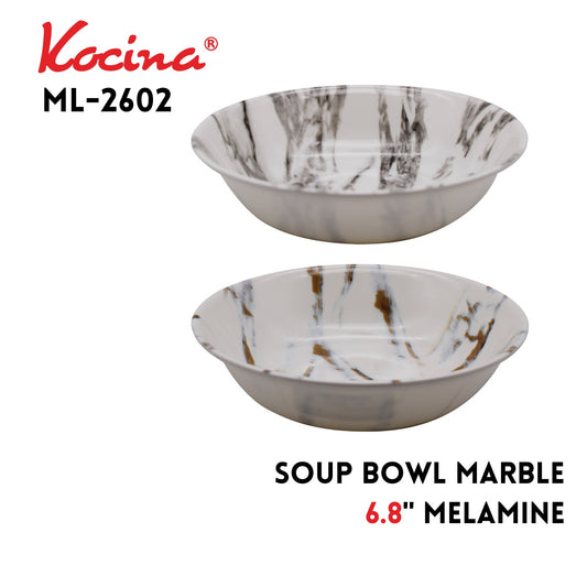 6.8" Soup Bowl  Marble, 2 Assorted Designs