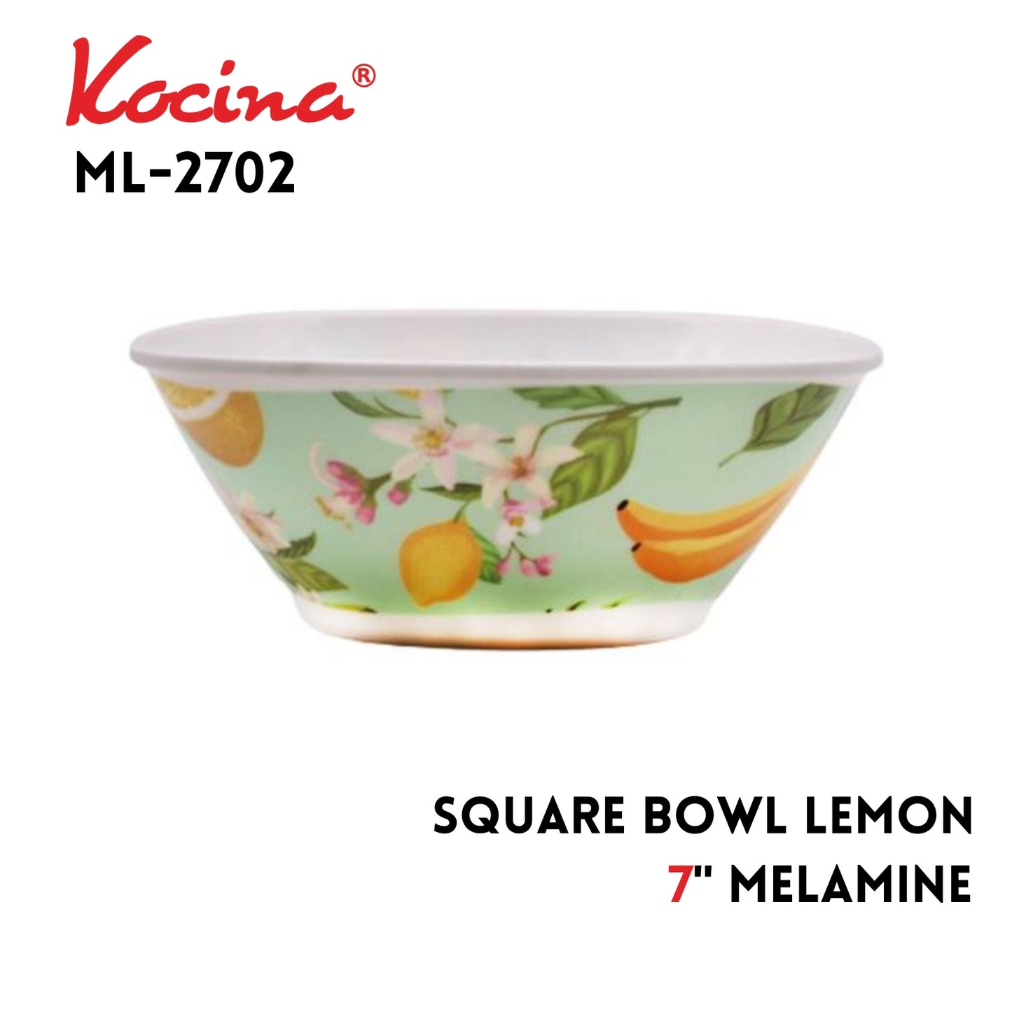 7" Square Bowl Lemon