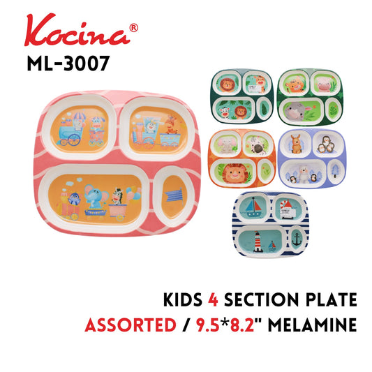 Kids 4 Section Plate Assorted