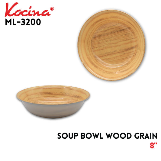 8"Soup Bowl Wood Grain