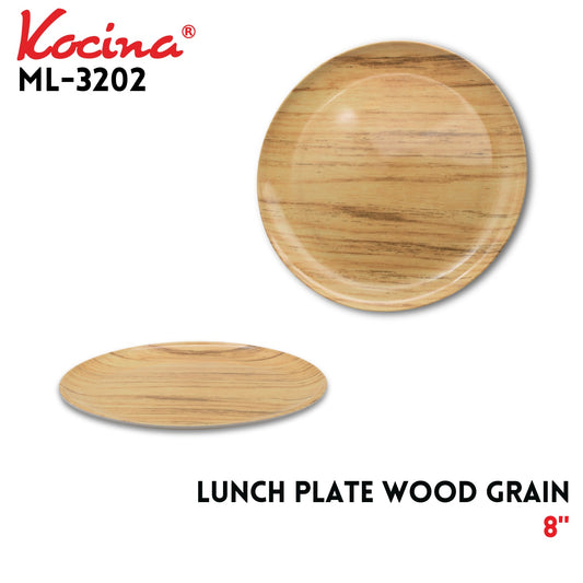 8"Lunch Plate Wood Grain